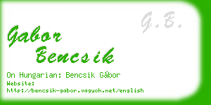 gabor bencsik business card