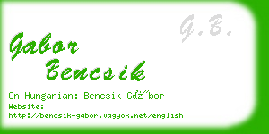 gabor bencsik business card